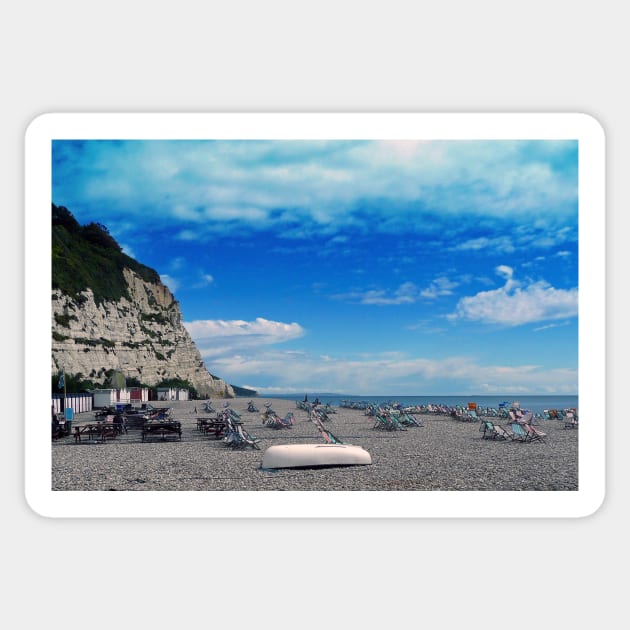 Beer Beach Jurassic Coast Devon England Sticker by AndyEvansPhotos